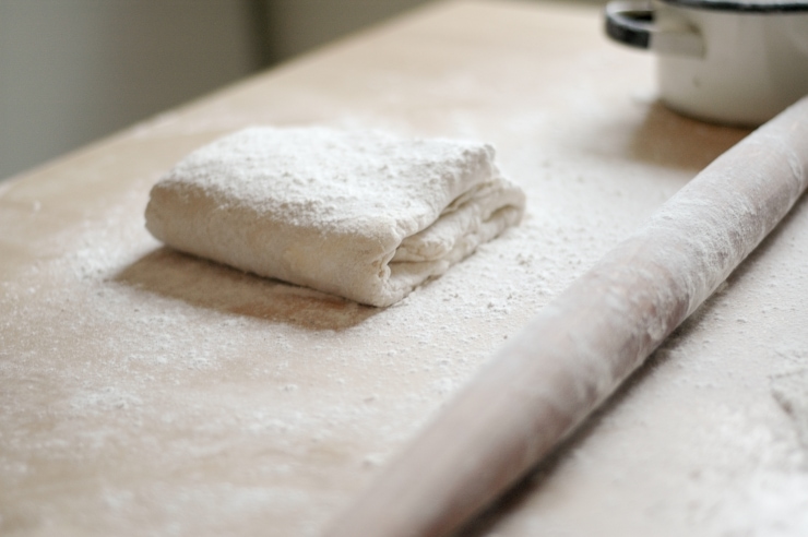 A recipe for quick, light flaky puff pastry (rough puff pastry) made in a quarter of the time of classic puff pastry. Only takes 15 minutes! | sophisticatedgourmet.com