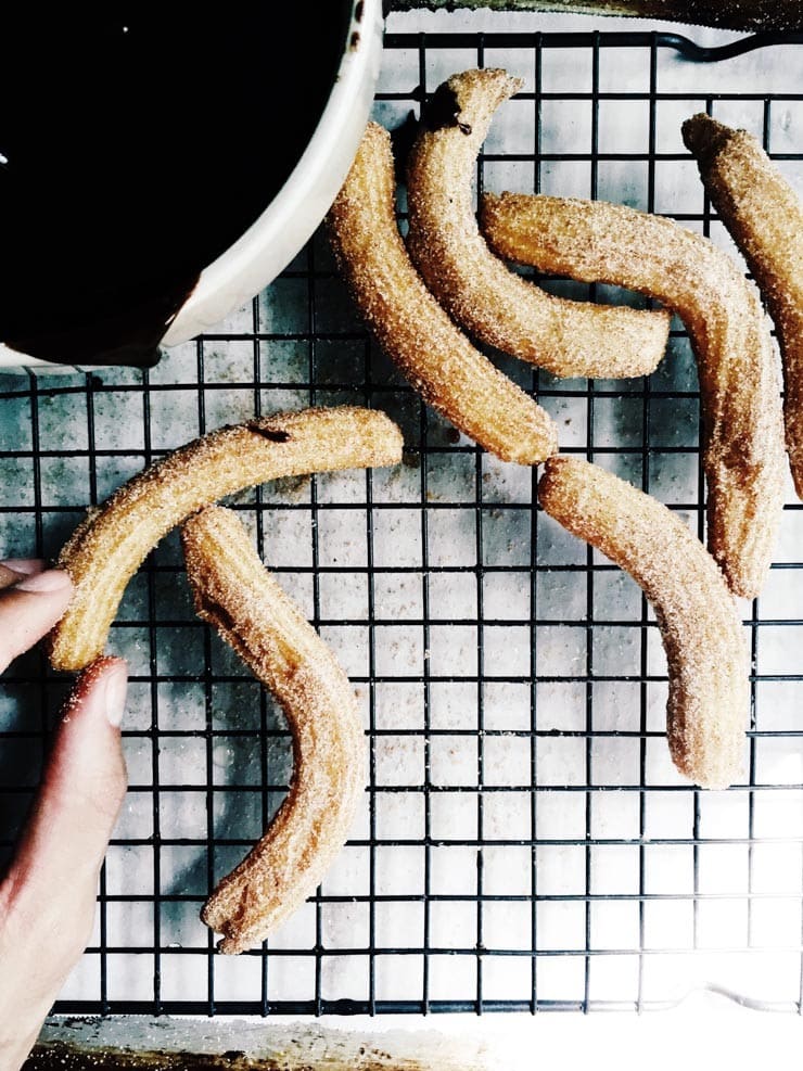 The simplest and very best Spanish churros recipe. Great for any time of the year and perfect served with chocolate dipping sauce. | sophisticatedgourmet.com