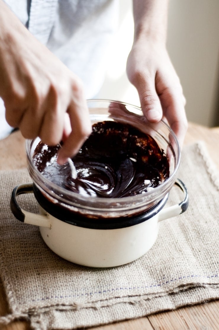 Melting Chocolate in Double Boiler | sophisticatedgourmet.com