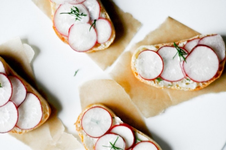 French Radish-Dill Tea Sandwiches Recipe| sophisticatedgourmet.com