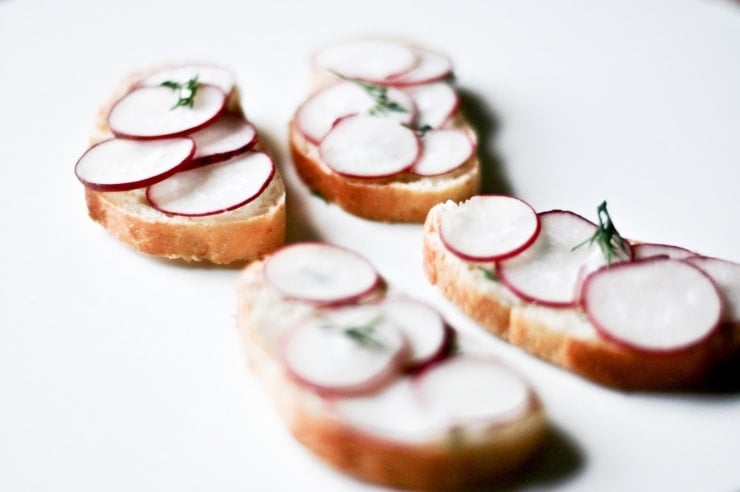 French Radish-Dill Tea Sandwiches Recipe| sophisticatedgourmet.com