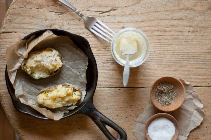 Twice Baked Potatoes with Cheese and Chives