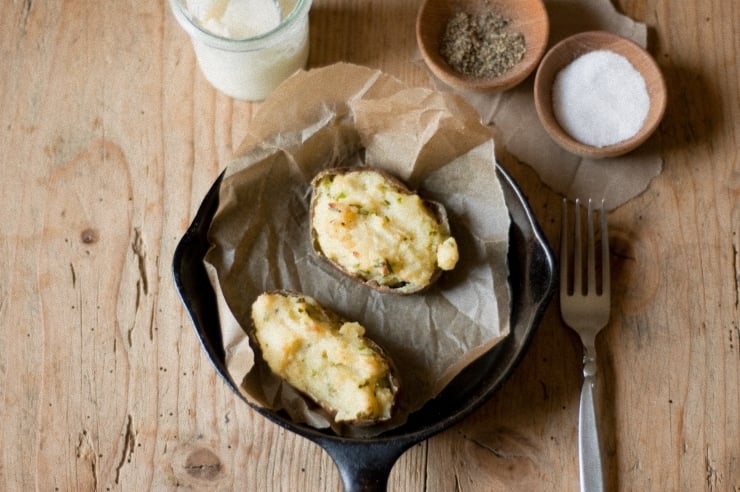 Twice Baked Potatoes with Cheese and Chives