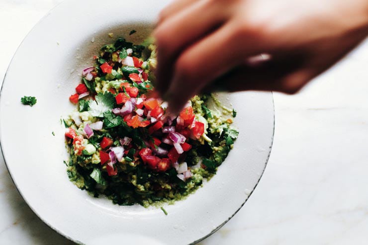 Onion, Cilantro, Tomato, Mashed Avocado, Lime Juice