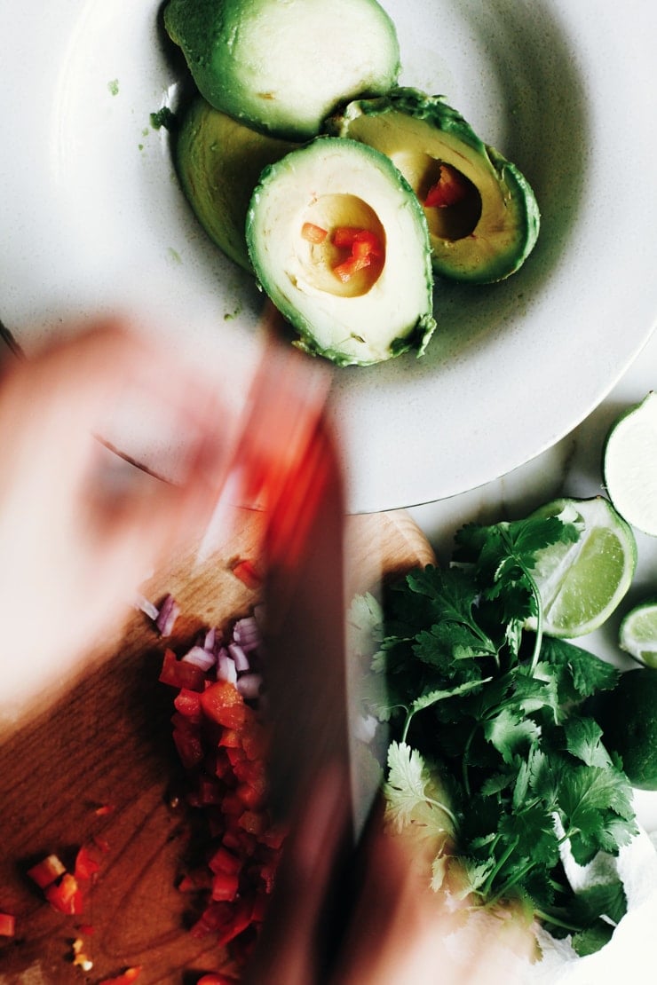 Avocado, Tomatoes, Cilantro, Lime, Chilies