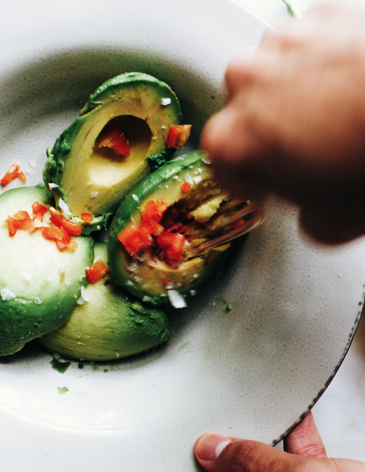 Mashing Avocados for Guacamole