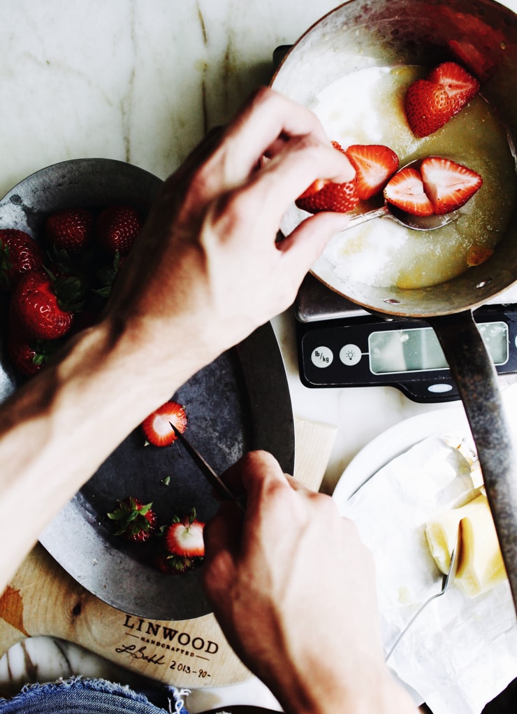 Cut strawberries