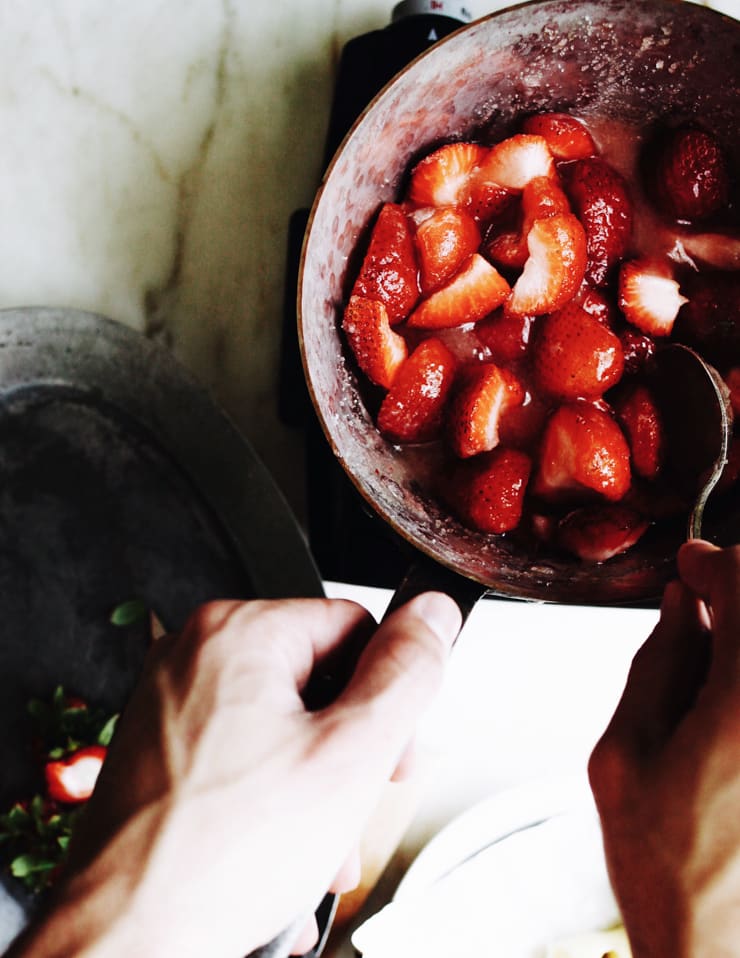 Strawberries coated in sugar
