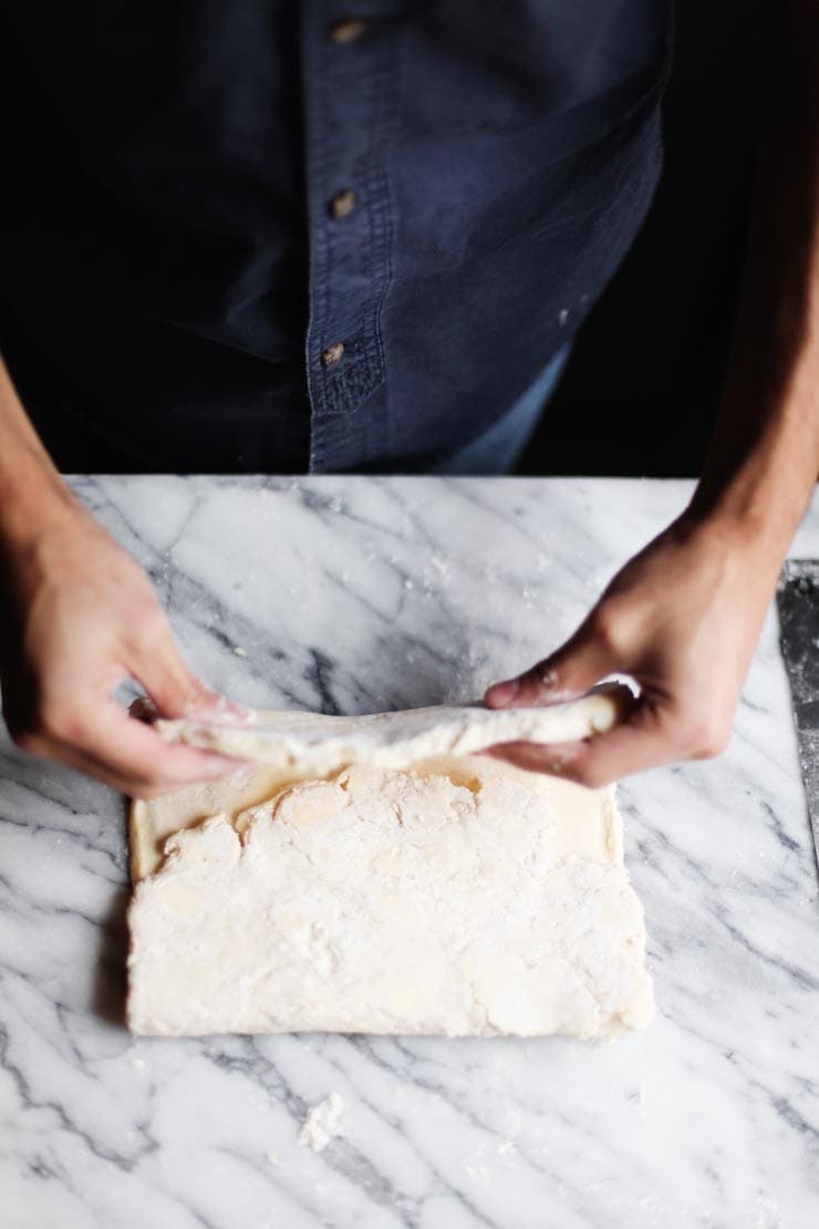 Folding rough puff dough