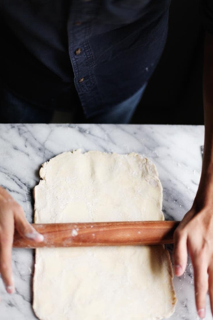 Puff pastry dough, rolled out