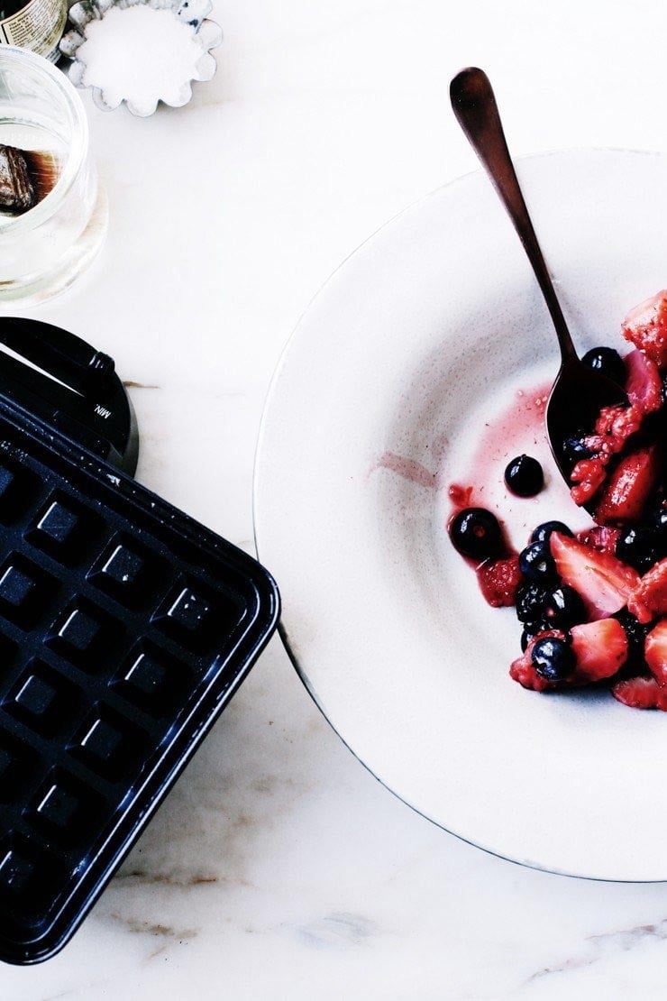 Macerated berries in bowl from sophisticatedgourmet.com