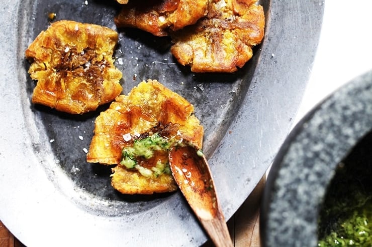 Tostones Recipe With Garlic and Cilantro Ajillo